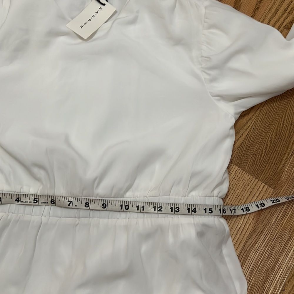 NWT HARPER TIERED WHITE V NECK DRESS SIZE L - Picture 8 of 10